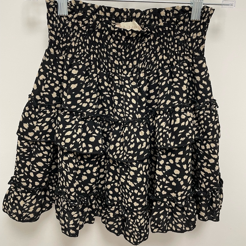 Black and Cream Tiered Skirt